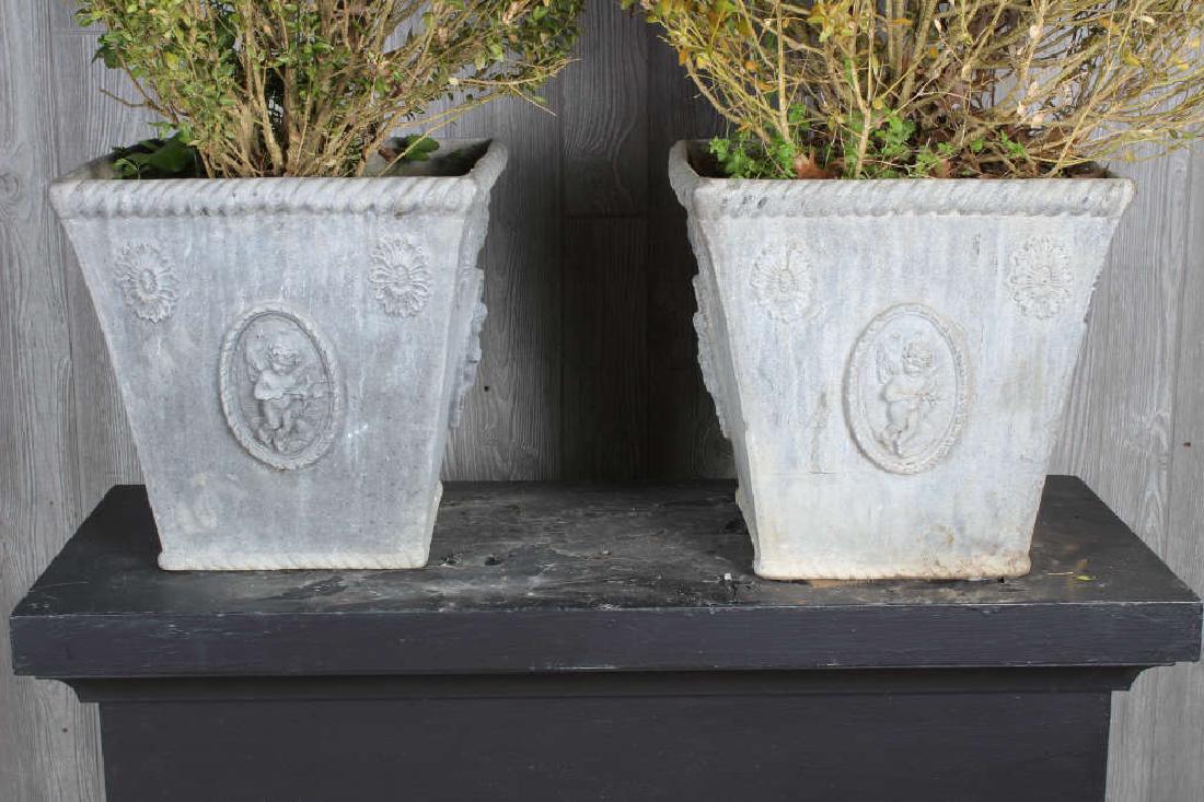 2 Square Lead Planters (1 of 4)