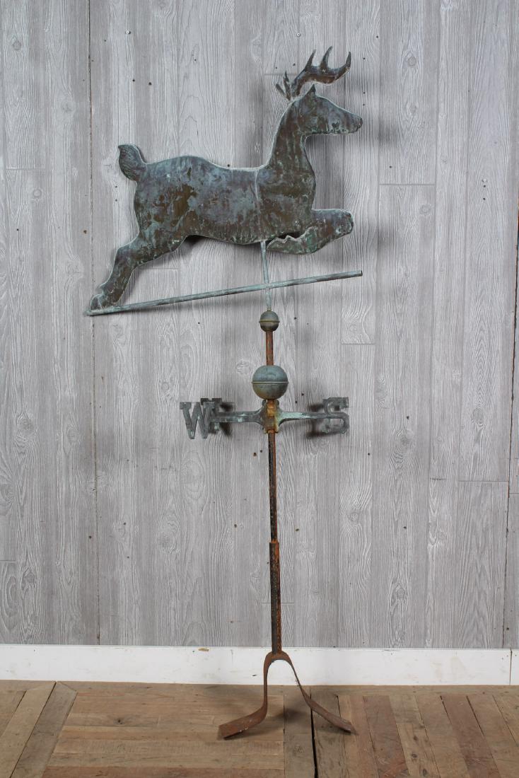 Antique Copper Deer Stag Weathervane (1 of 5)