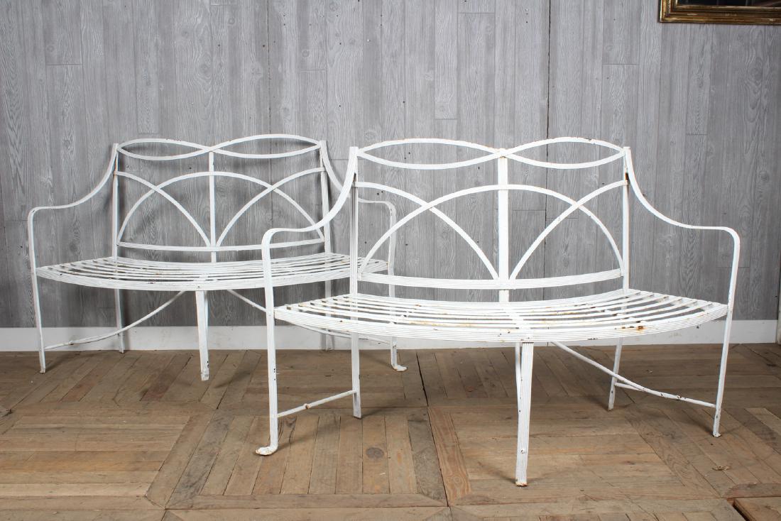 Pair Wrought Iron Tree Surround Benches (1 of 4)