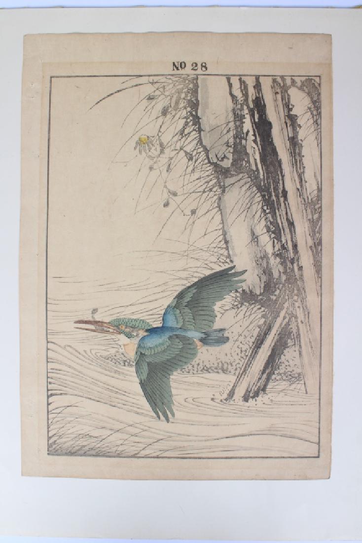 Imao Keinen Japanese Kingfisher Woodblock Print: Imao Keinen Japanese Kingfisher Woodblock Print 14.5 x 10.25 sheet.