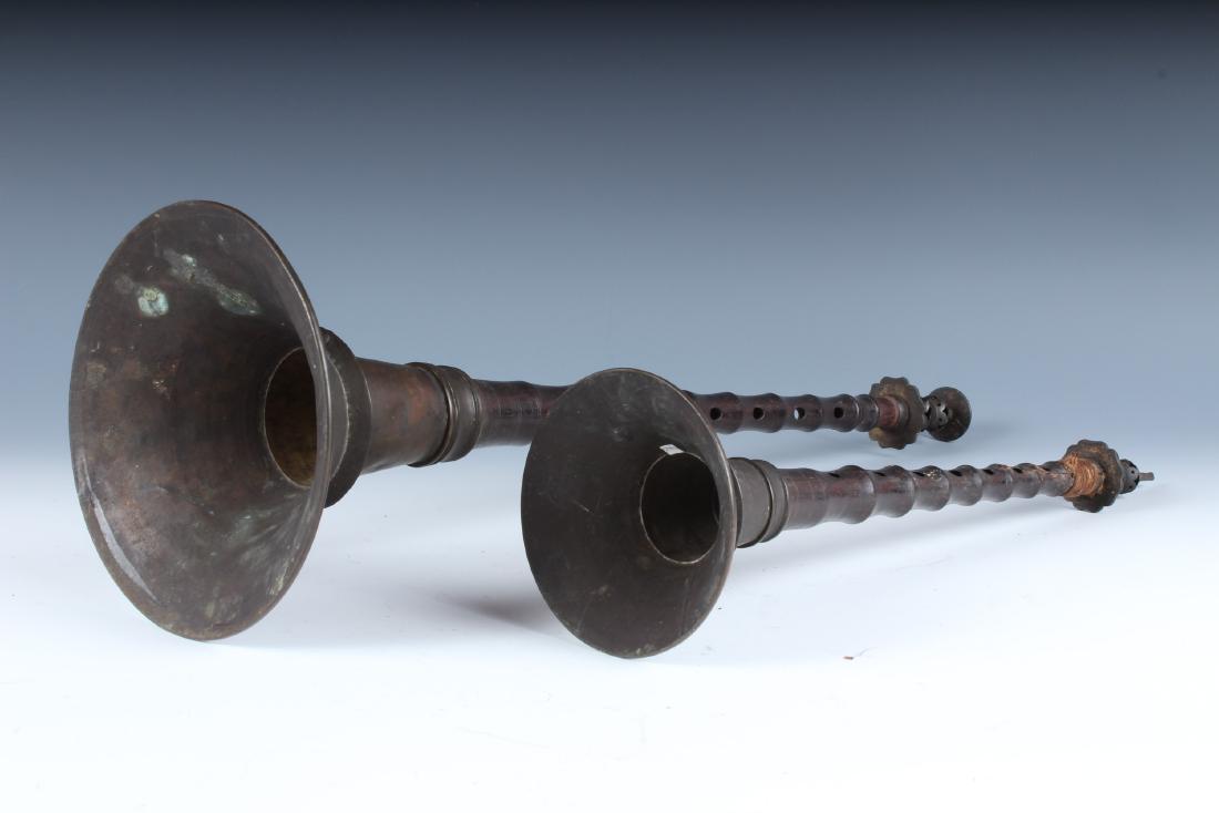 2 Antique Tibetan Monastery Horns (1 of 5)