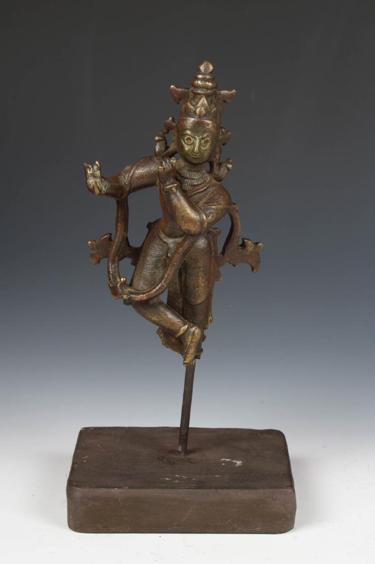 Antique Bronze Indian Ornate Krishna (1 of 3)