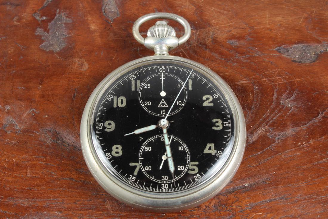 Third Reich Era Naval Pocket Chronometer: Third Reich Era Naval Pocket Watch. Bearing the SS Eagle over the M monogram. Also marked ARTL 8550. Observed running but no statement can be made with regard to its performance now or in the future.