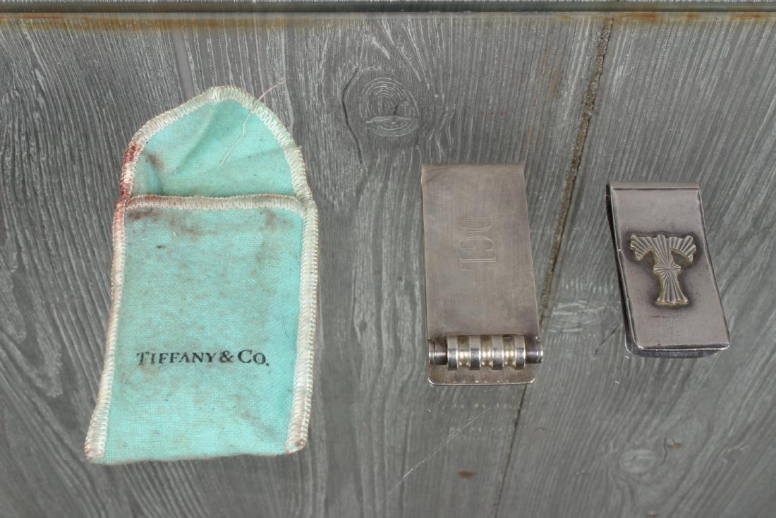 2 Silver Money Clips: 2 Silver Money Clips. Including Tiffany and Taxco. Size: Largest: 2.5" H x 1" W x 0.5" D