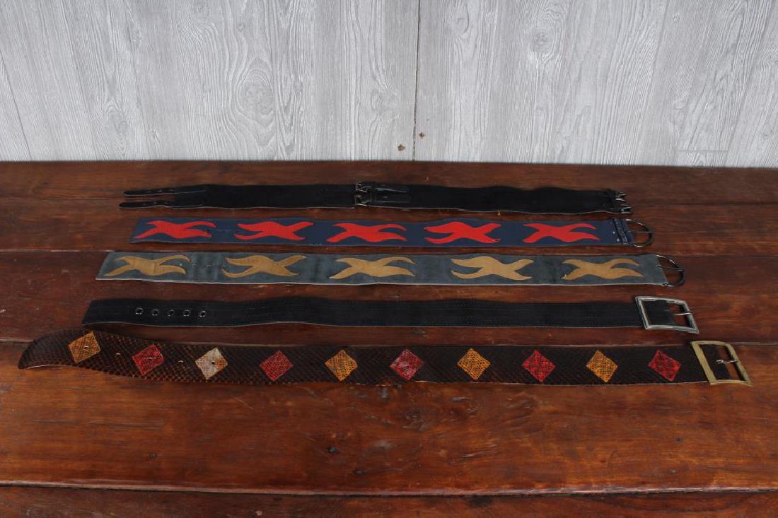 Collection of 5 Fashion Belts: Collection of 5 Fashion Belts. Including YSL Yves Saint Laurent and Bonwit Teller. Size: Largest: 37.5" L