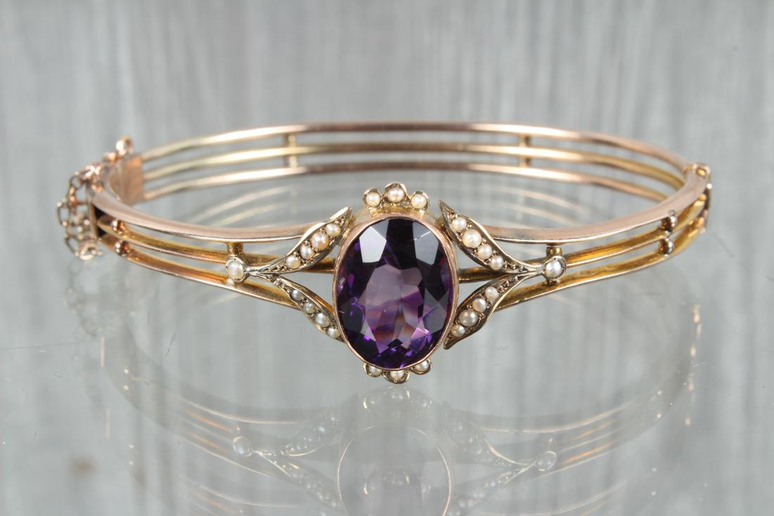 Gem Set Amethyst and Pearl Bracelet (1 of 6)