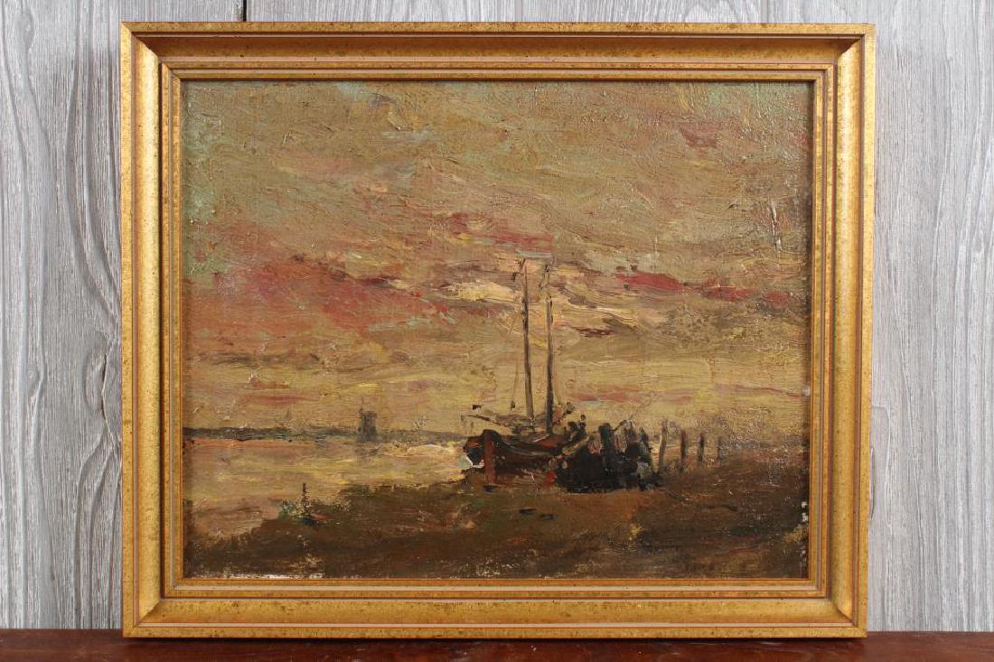 Jules Dupre (1811-1889, French) Seascape: Jules Dupre (1811-1889, French) Seascape. Size: Framed: 11" H x 13.5" W x 1" D; Sight: 9" H x 11.5" W