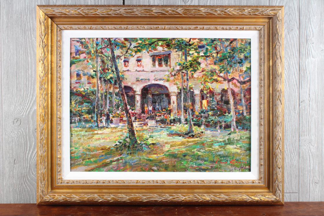 Lau Chun (Chinese/American) Oil on Canvas: Size: Framed: 26" H x 32" W x 2.5" D; Sight: 17.5" H x 23.5" W