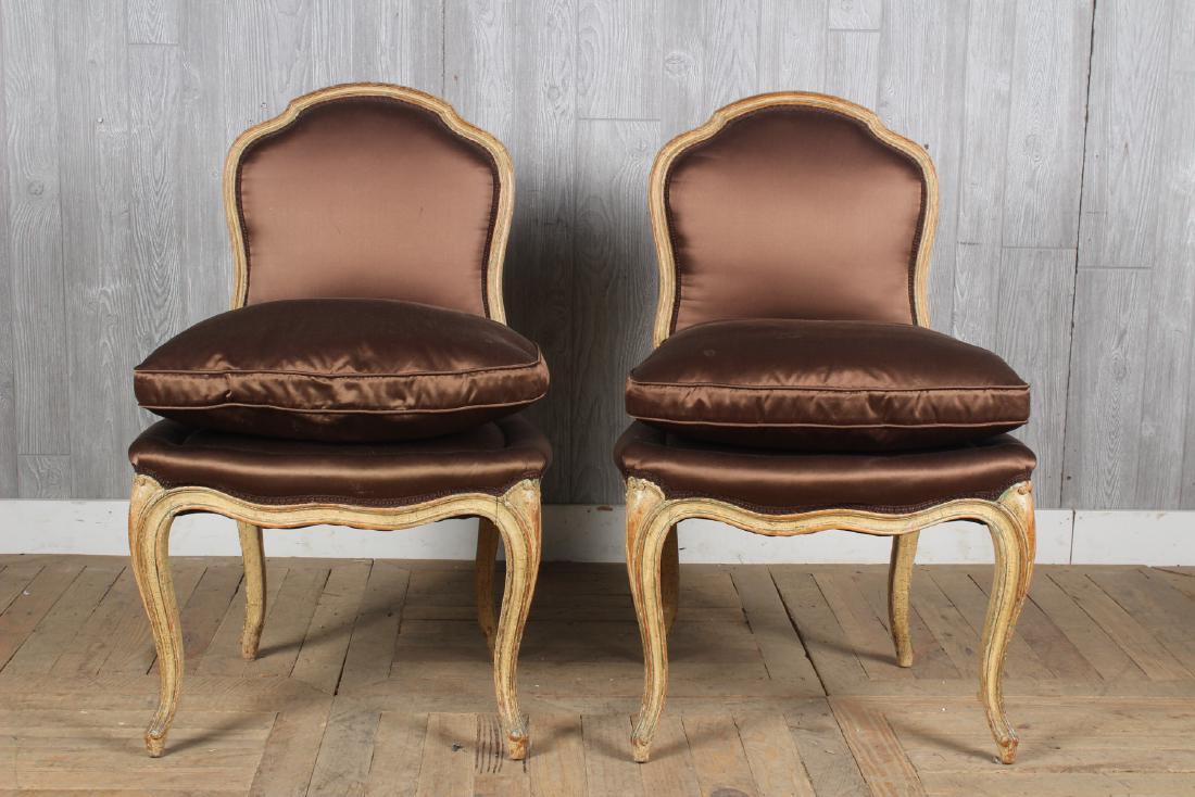 Pair Louis XV Style Slipper Chairs (1 of 4)