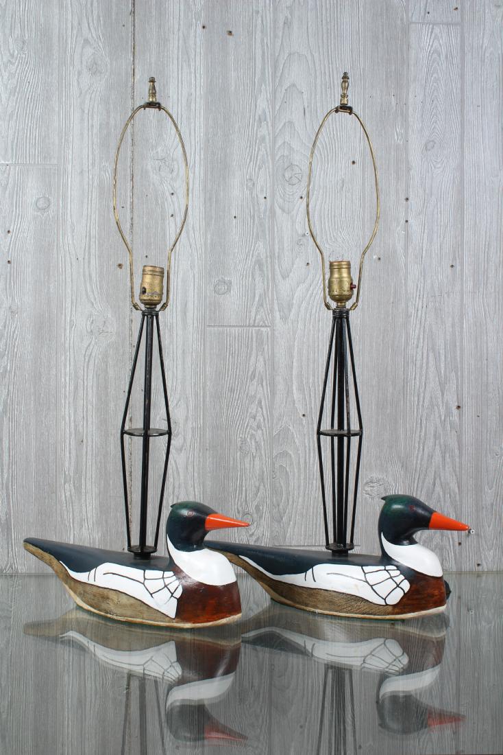 Whimsical Folk Art Duck Decoy Lamps (1 of 4)