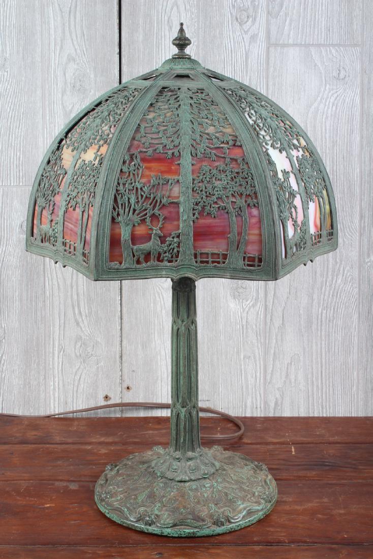 Handel Style Bronze Overlay Lamp (1 of 5)