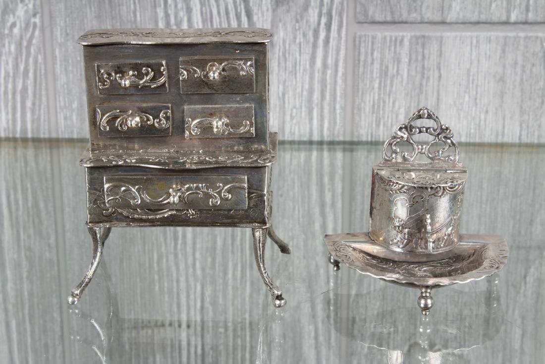 Continental Miniature Silver Secretary and Lavabo (1 of 5)