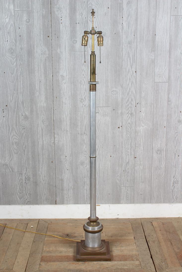 Early 20th C Steel and Brass Floor Lamp (1 of 4)