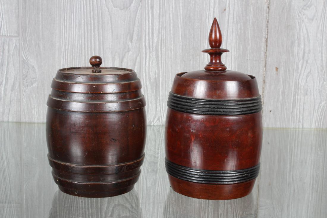 2 English Lidded Barrel Form Containers (1 of 3)