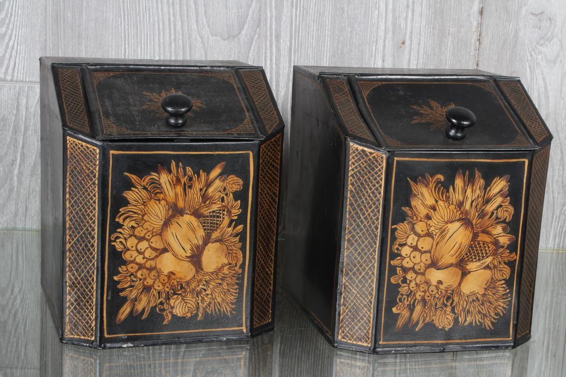 Pair Tole Tea Tins (1 of 5)
