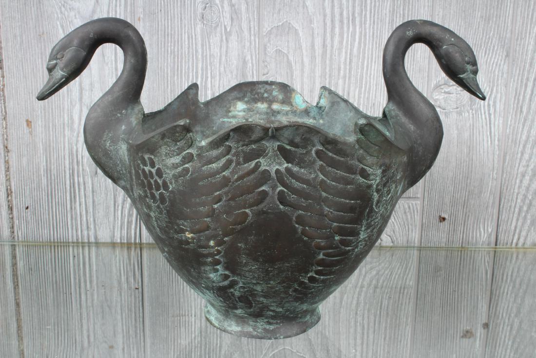 Bronze Swan Handled Garden Planter (1 of 4)