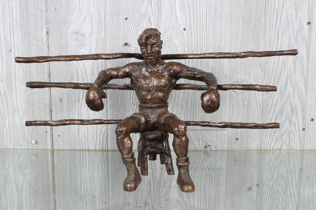 Bronze Boxer - Victor Salmones: Bronze Boxer - Victor Salmones (Mexican 1937-1989), signed and numbered 3/10. Size: 11.5" H x 20.5" W x 7.5" D