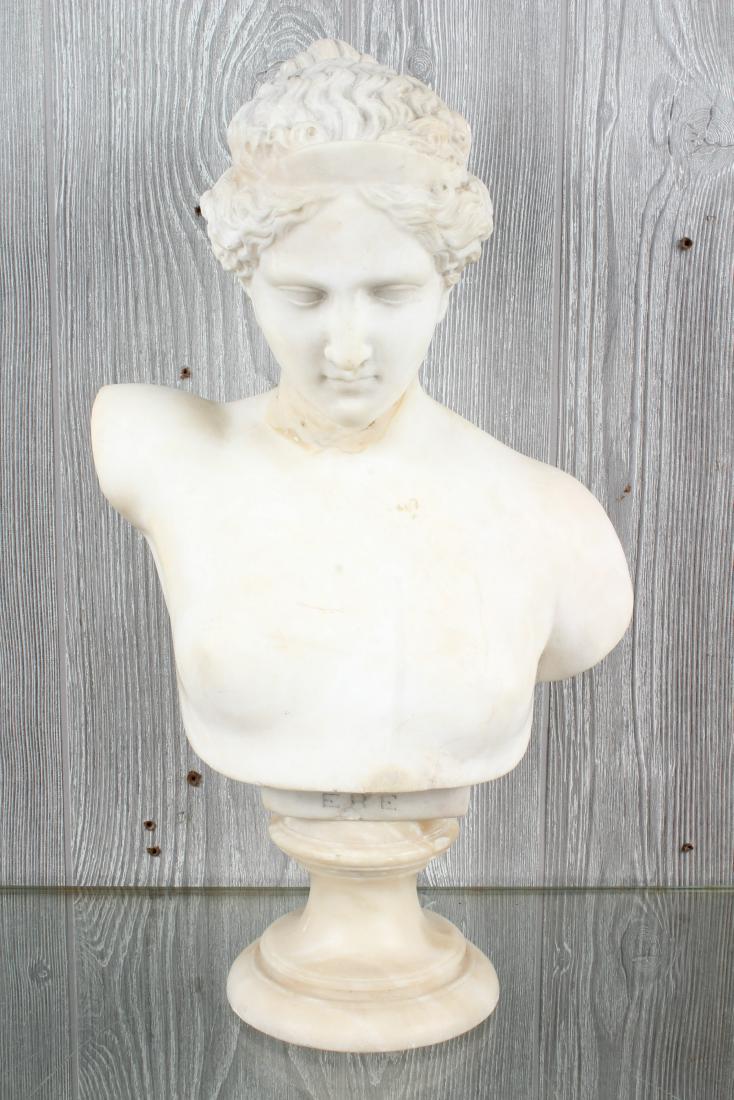 Antique Neoclassical Carved Marble Female Bust (1 of 5)