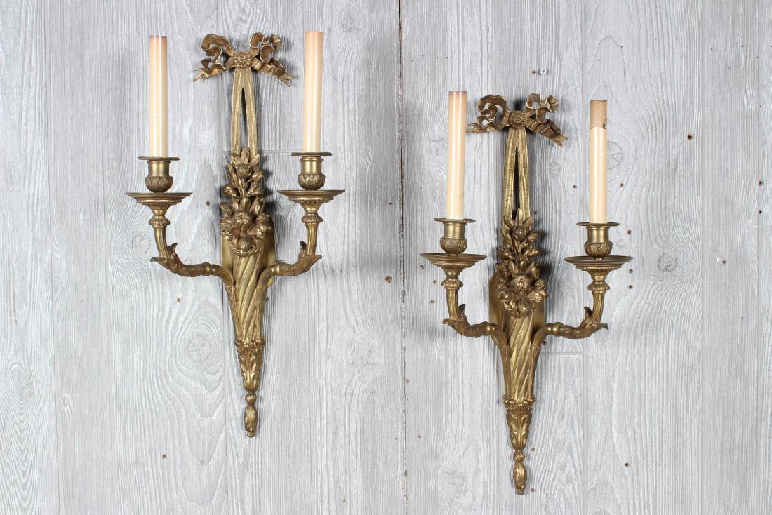 Pair French Manner Bronze Sconces (1 of 4)