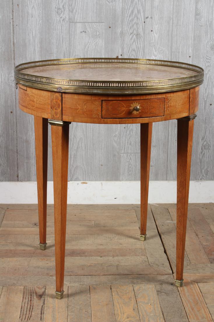 French Louis XVI Style Marble Top Center Table (1 of 4)