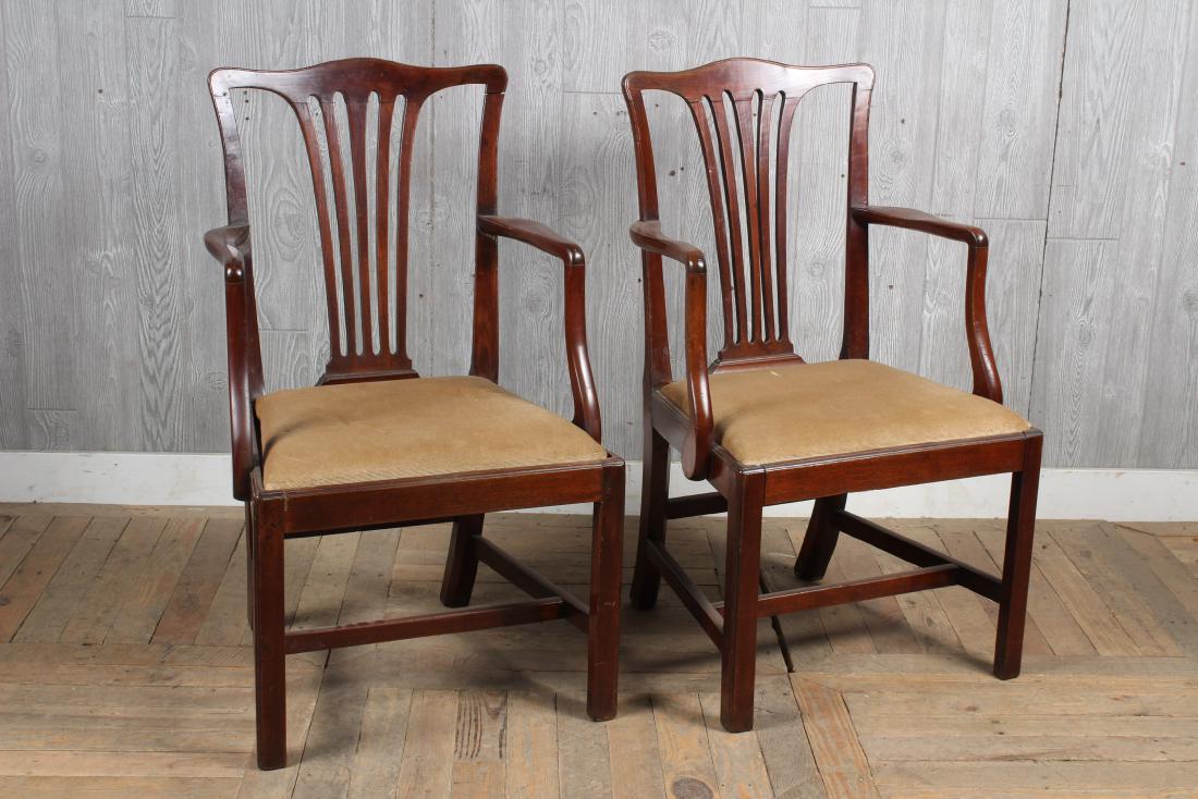 Pair Chippendale Style Armchairs (1 of 3)