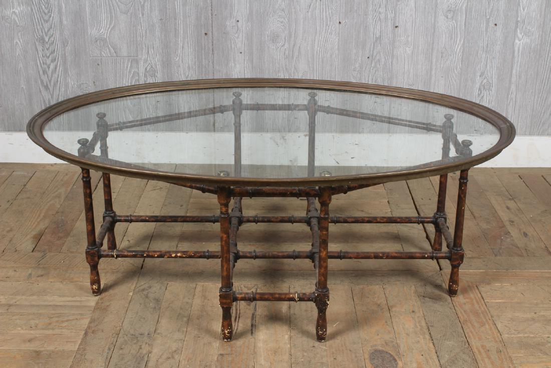 Baker Faux Bamboo Glass Top Table (1 of 4)