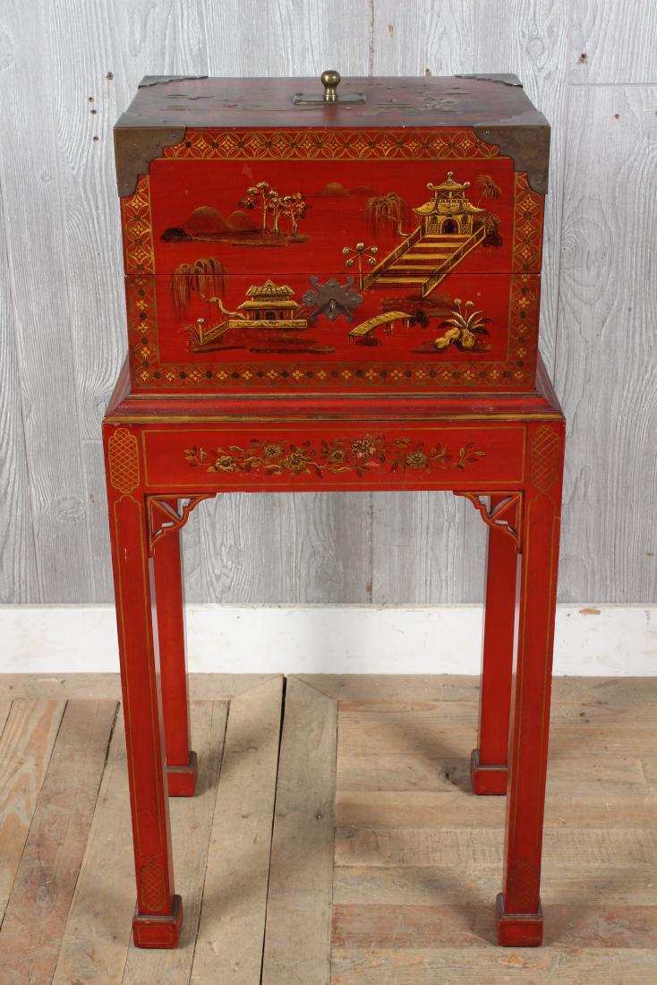 Chinoiserie Decorated Box on Stand (1 of 6)