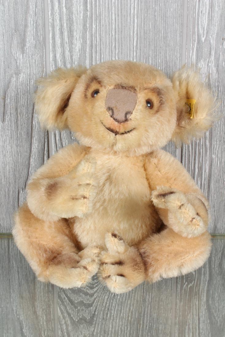 Vintage Steiff Koala Bear: Vintage Steiff Koala Bear. Mohair, glass eyes, with button and tag in ear, 5322. Size 6 1/2" x 6 1/2" x 5"