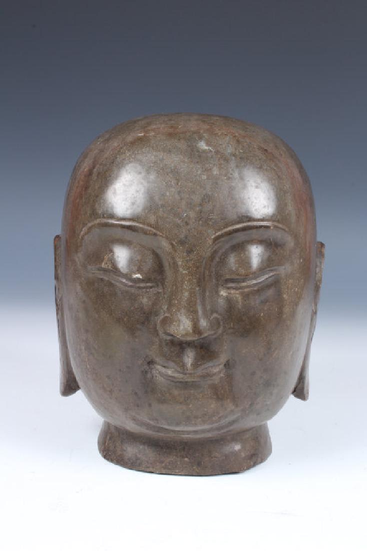 Soapstone Buddha Head: Soapstone Buddha Head. Size: 9" x 7" x 7"