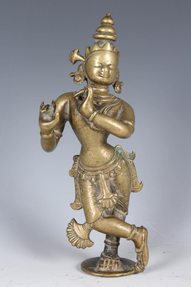 Antique Bronze Indian Ornate Krishna (1 of 5)
