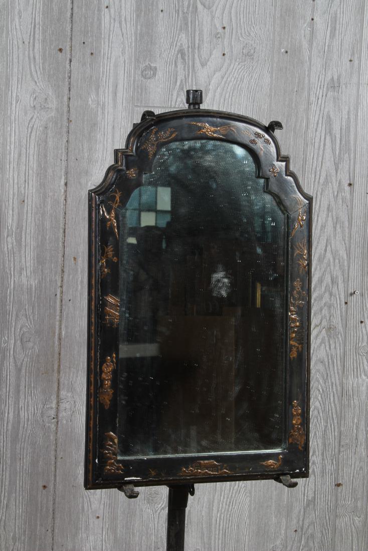Antique Chinoiserie Mirror: Early 19th century Continental Chinoiserie decorated mirror. Size: 25.5" H x 16" W x 1" D