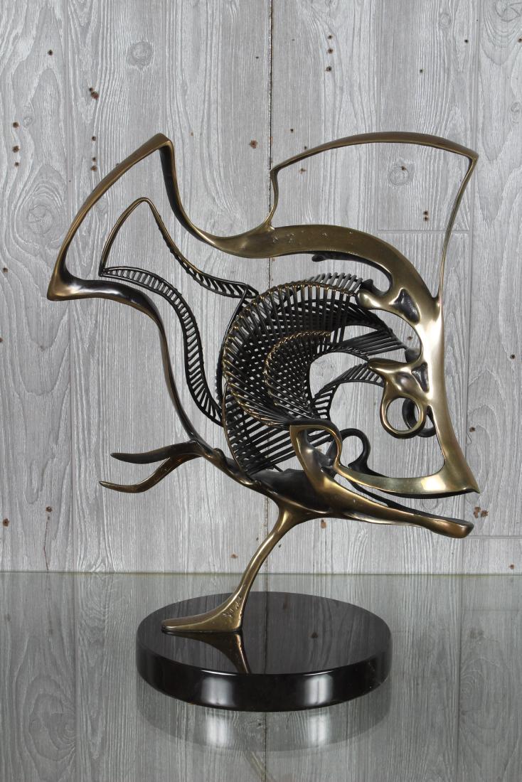 Bronze Skeletal Fish Sculpture by Jagger: Bronze Skeletal Fish Sculpture by Jagger. John Jagger (American, ?-2013). Signed Jagger '93 and numbered 2/200. Size: 23" H x 17" W x 11" D