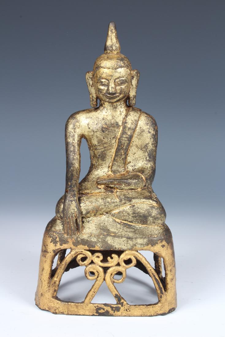 Rare Antique Bronze Burmese Buddha: Rare Antique Bronze Burmese Buddha Size: 9" (T5764)
