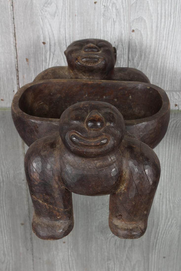 Inuit Style Effigy Grease Bowl: Inuit Style Effigy Grease Bowl. Size: 8" H x 15" W x 11" D