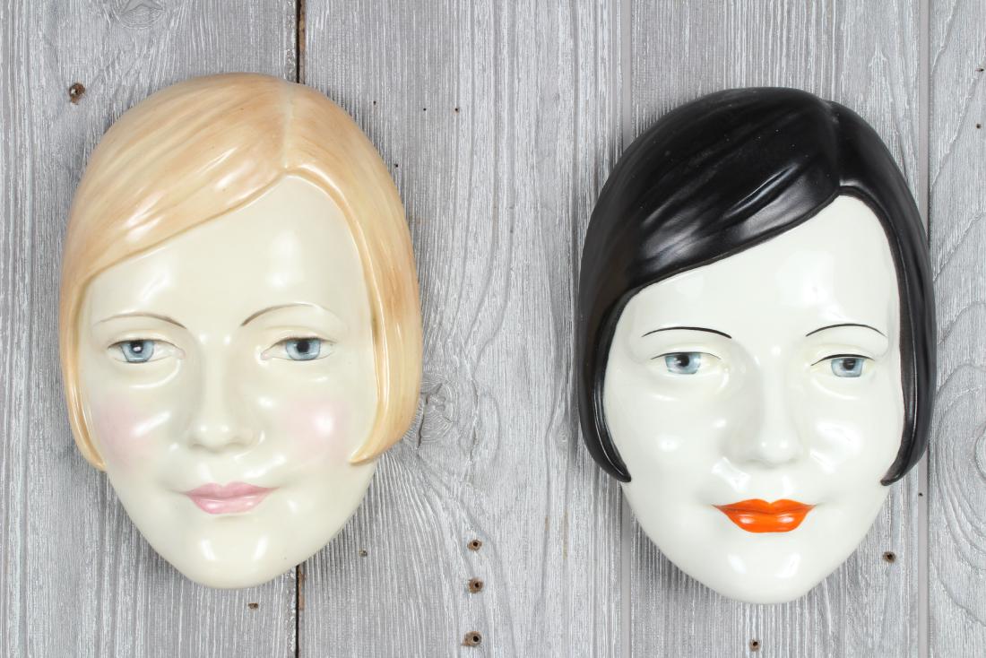 2 Royal Doulton Face Wall Plaques: 2 Royal Doulton Face Wall Plaques. Size: 7.5" H x 5.5" W x 2.5" D