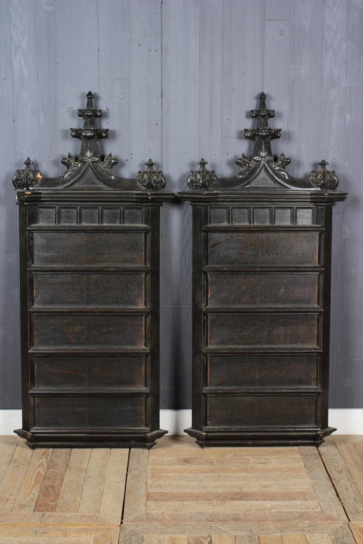 Pair Carved Oak Gothic Style Panels (1 of 6)