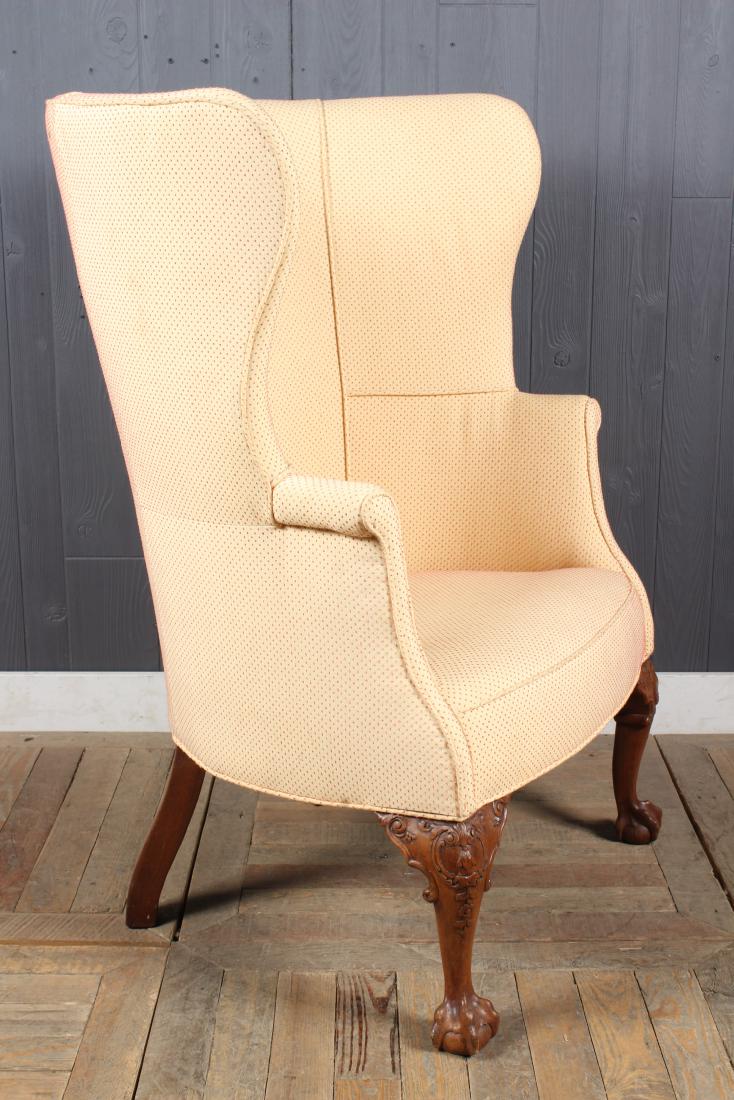 Antique Chippendale Style Barrel Back Wing Chair (1 of 4)