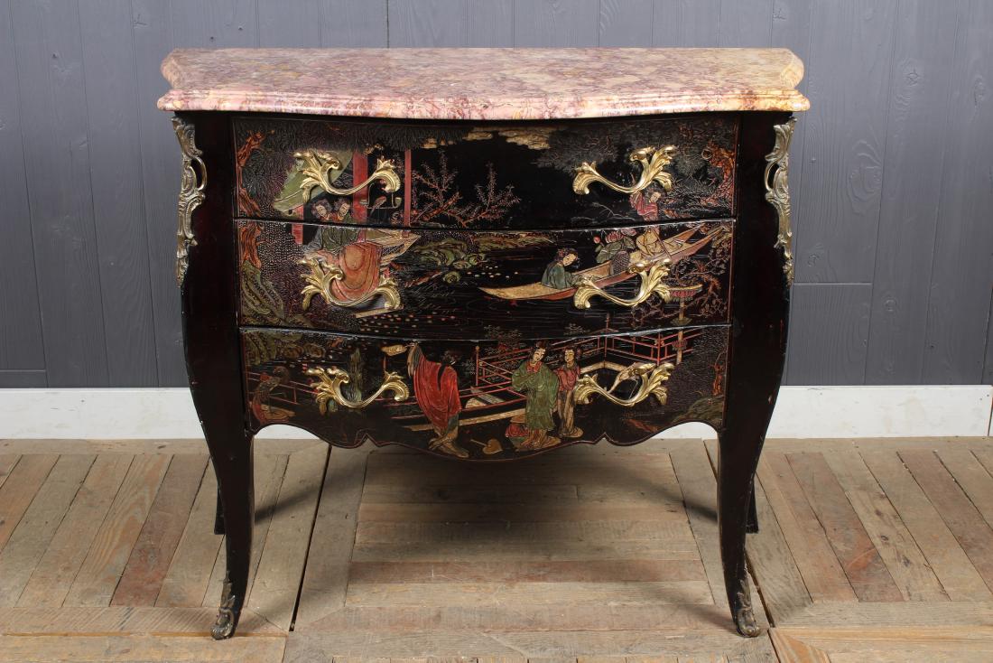 Louis XV Style Chinoiserie Bombe Commode (1 of 4)