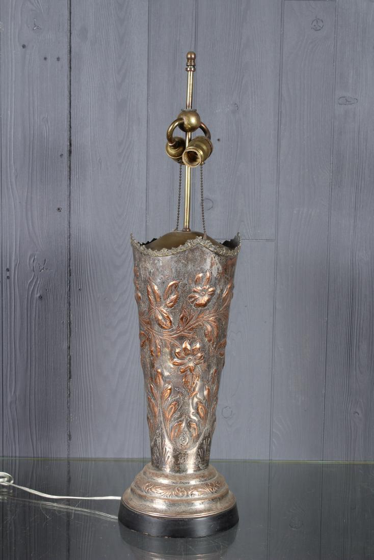Silver Plate Repousse Lamp (1 of 3)