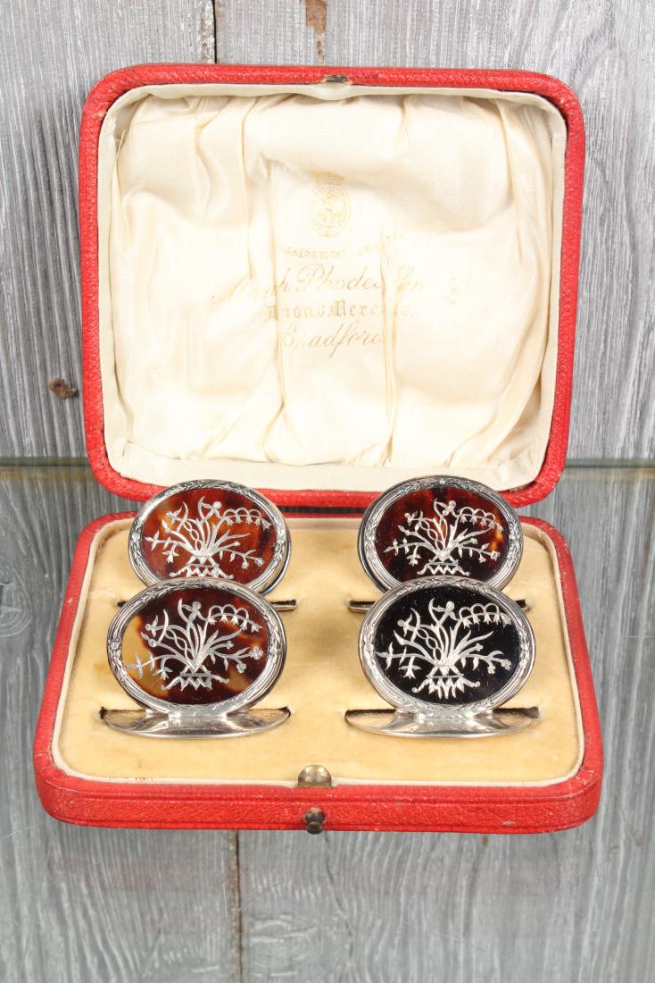 English Sterling & Tortoiseshell Menu Holders (1 of 5)