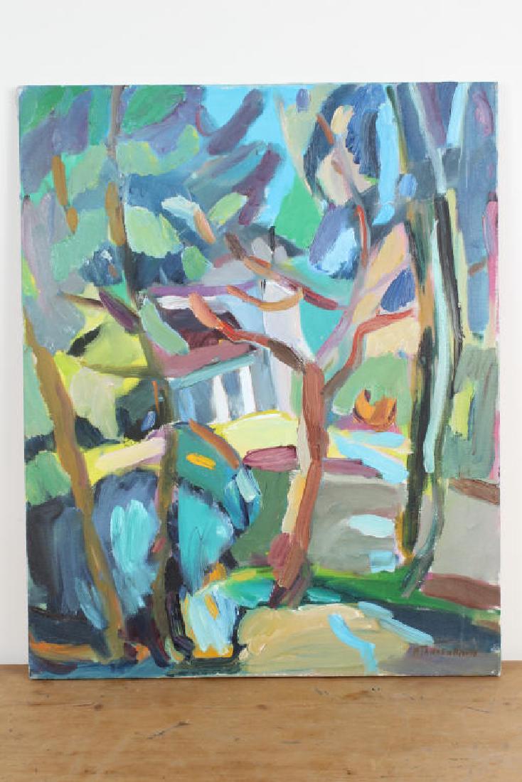Annette Tannenbaum (20th C Philadelphia) Homestead: Annette Tannenbaum Homestead painting. Size: 30" H x 24" W x 1" D