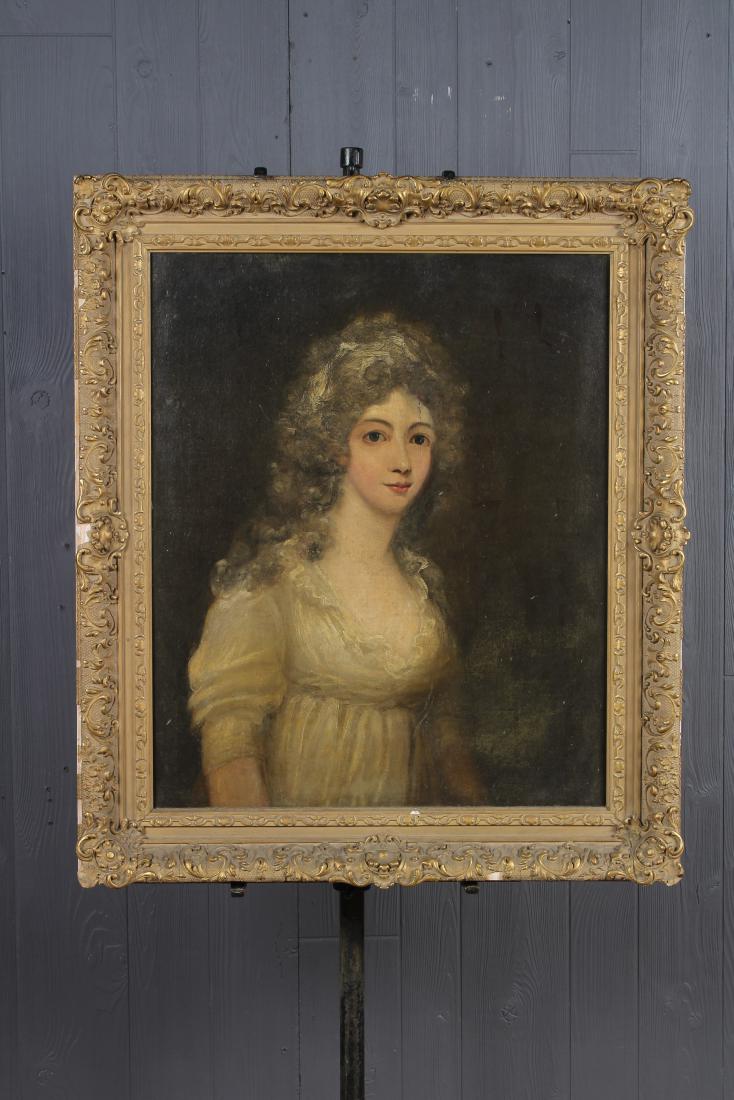 18th C Style French Portrait Painting: 18th C Style French Portrait Painting. OOC. Size: Framed: 34" H x 29" W x 3" D; Sight: 27" H x 22" W
