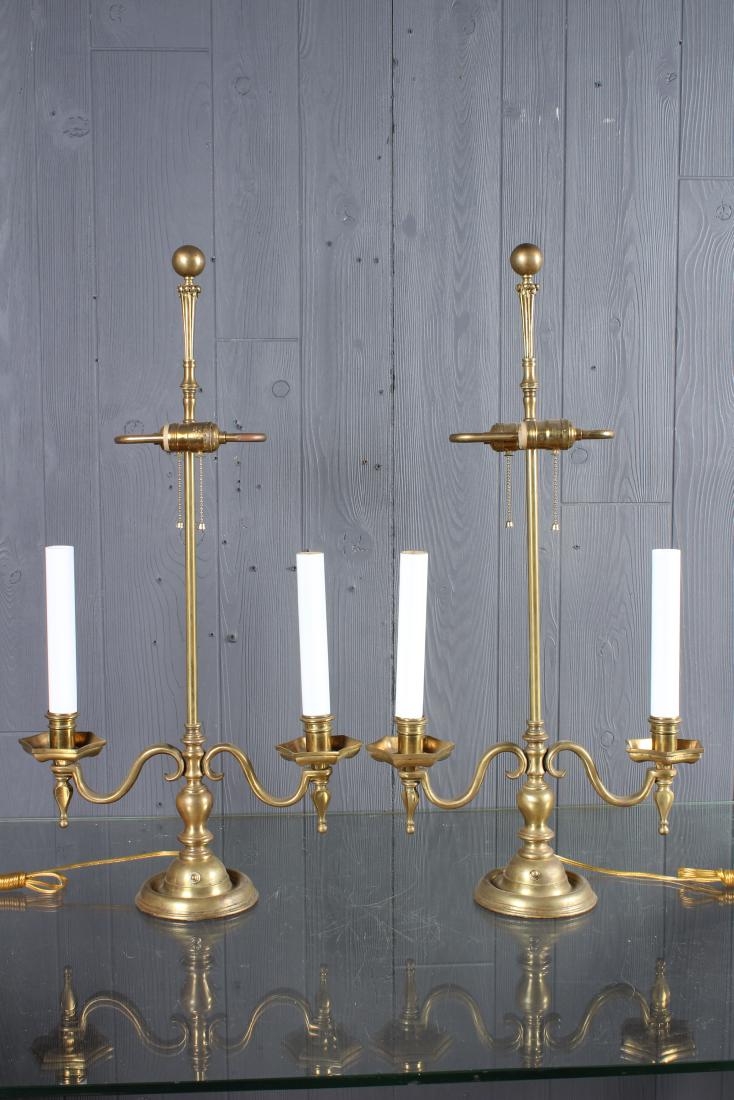 Pair Bronze Candelabra Lamps (1 of 3)