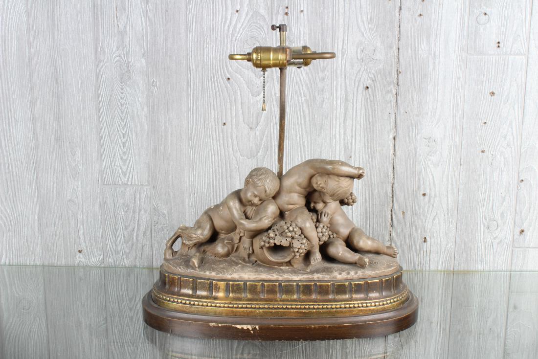 Terracotta Putti Sculpture Signed Calendi Lamp (1 of 6)