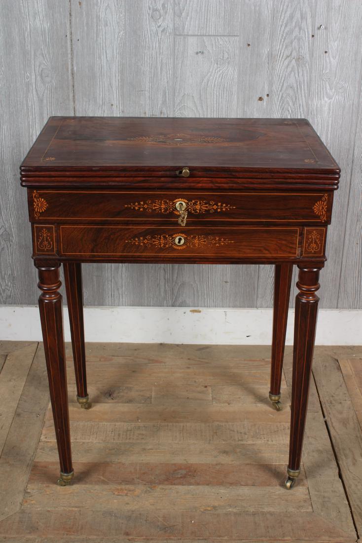 Antique English Flip Top Side Table