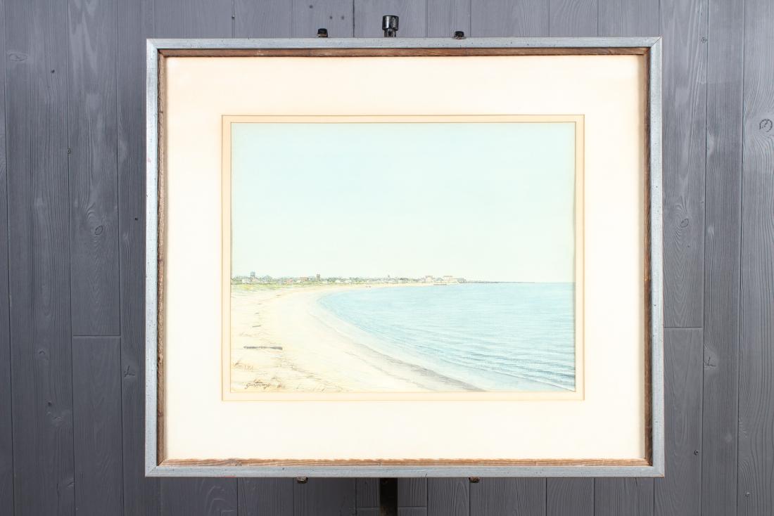 John Gurtovoy Beach Scene Watercolor (1 of 4)