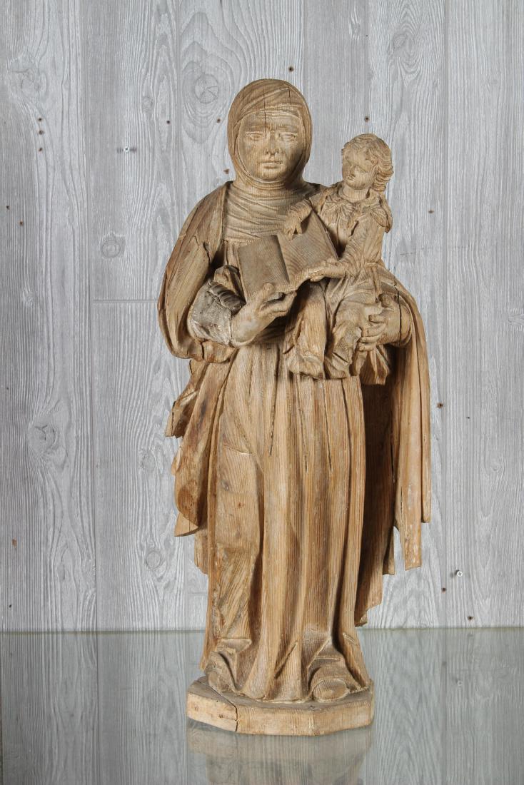 Continental Carved Wood Madonna (1 of 4)