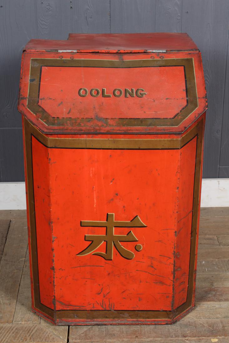 Late 19thC. Painted Tole Large Oolong Tea Canister (1 of 5)