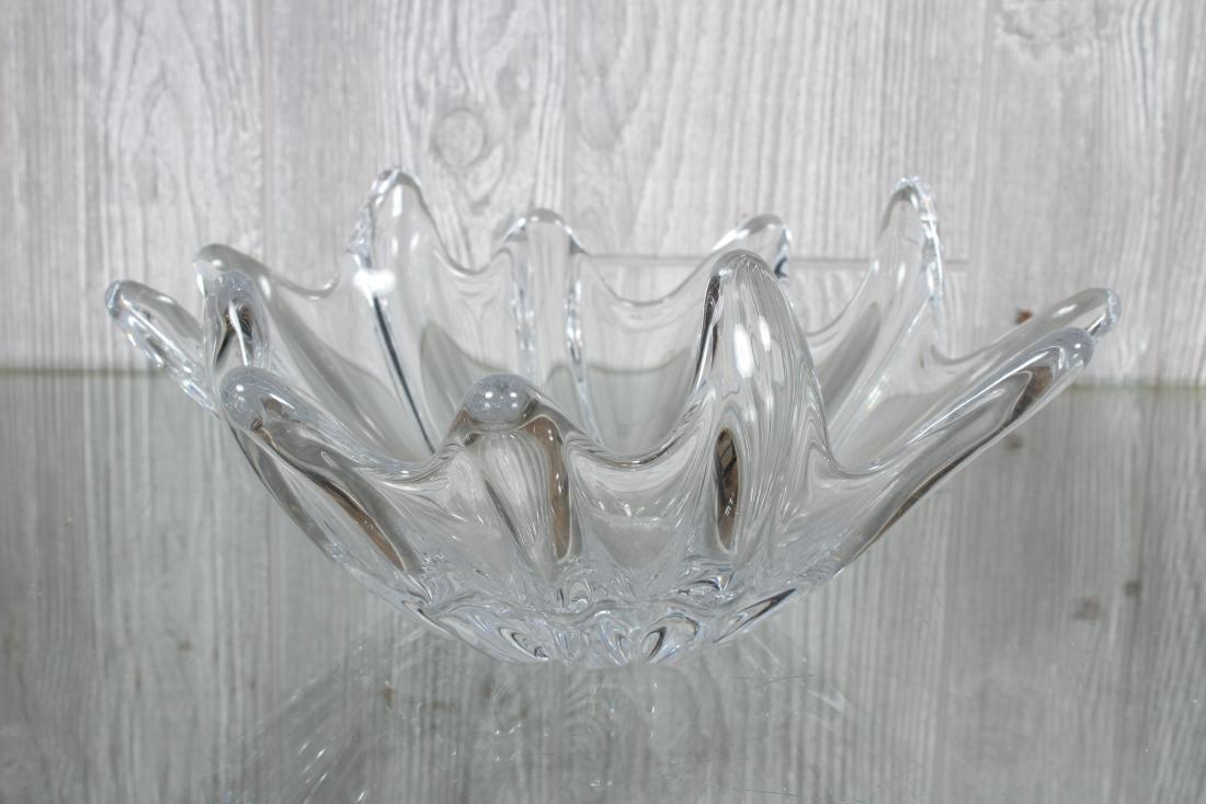 Daum France Bowl: A signed Daum France glass bowl. Size: 4.5" H x 11" W x 10" D