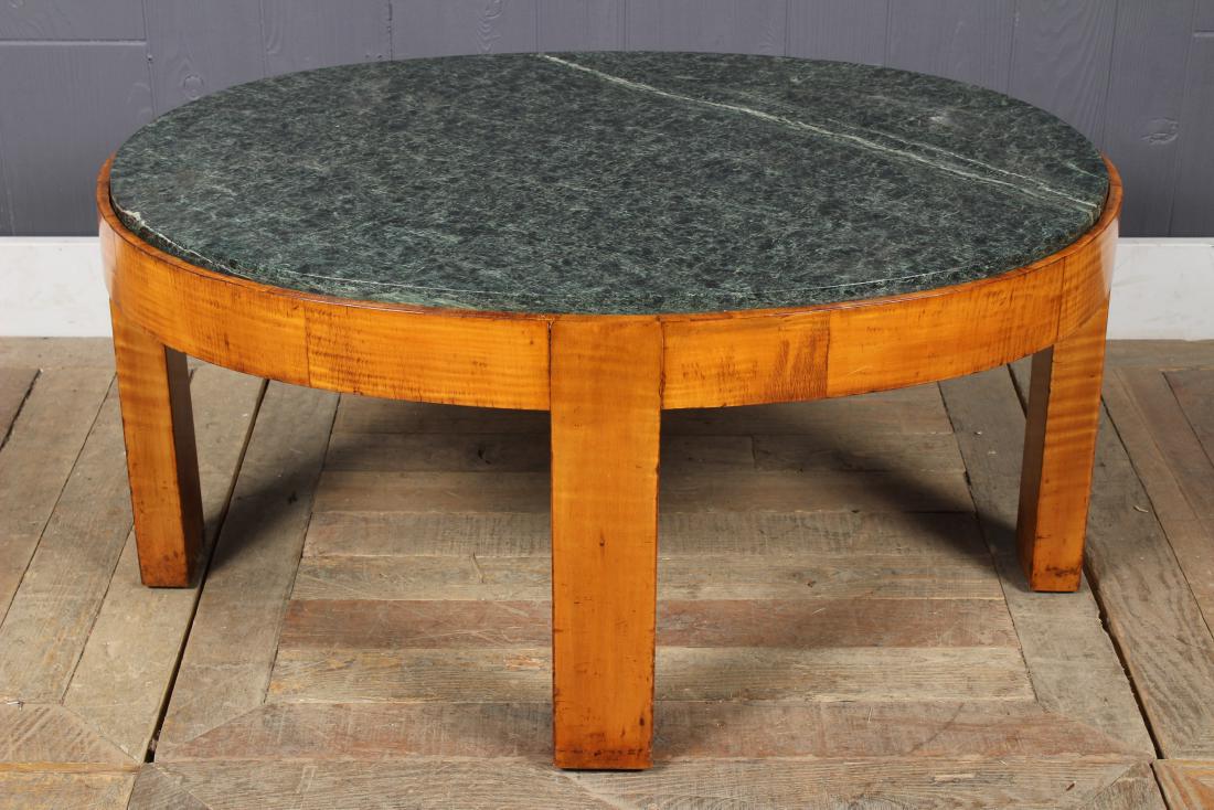 Art Deco Marble Top Coffee Table: Art Deco Marble Top Coffee Table. Size: 15.5" H x 32" W x 23.5" D